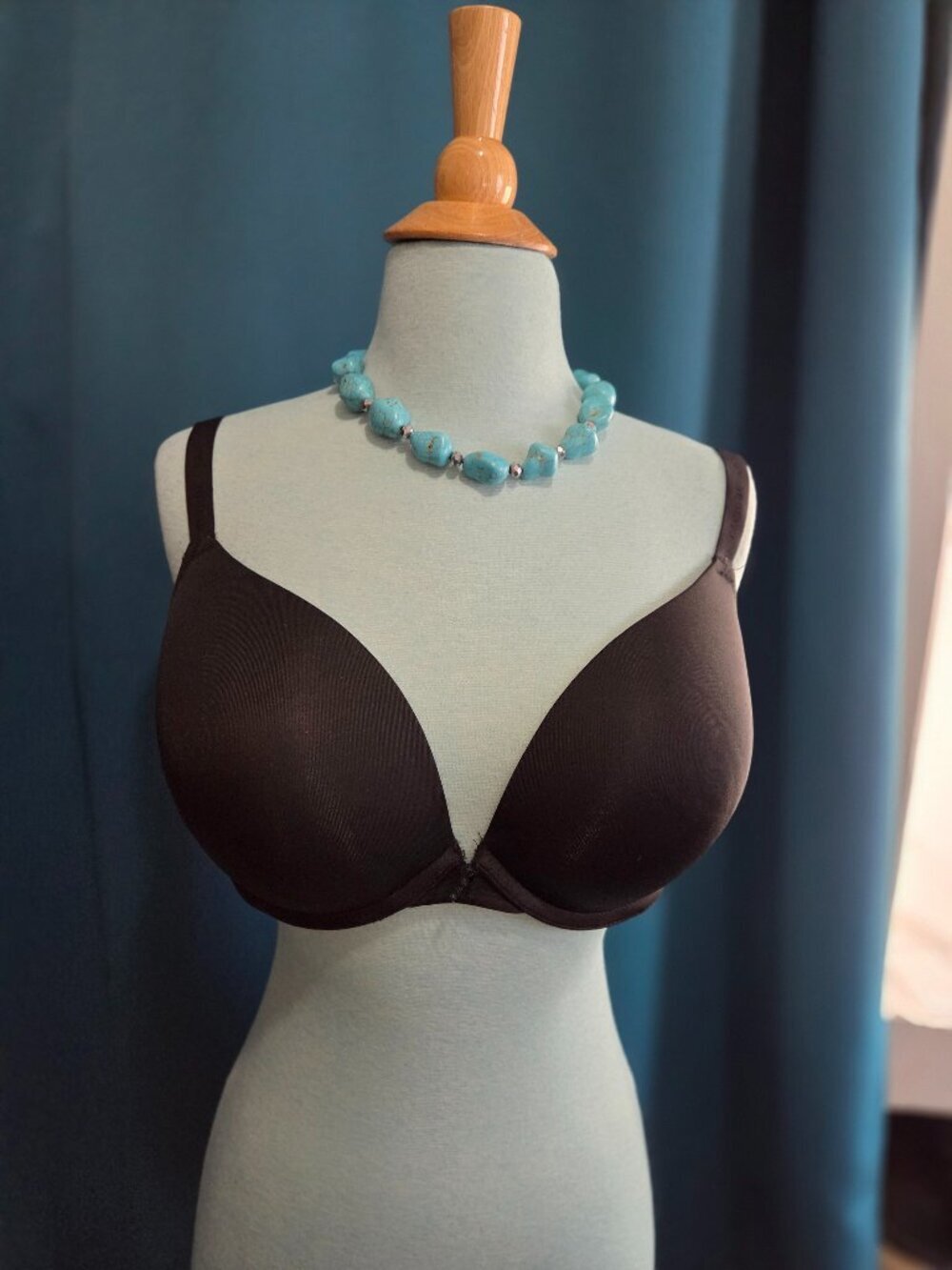 Cacique Black Smooth T-Shirt Plunge Push Up Bra 38DDD